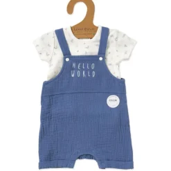 Rose Textiles - Baby Boy’s Organic Dungaree Set, Hello World