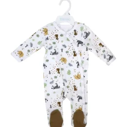 Rose Textiles - Baby Boys Zipper Coverall, Safari Brown