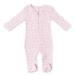Rose Textiles - Baby Girl Heather Sleeper, Coração