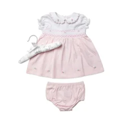 Rose Textiles - Baby Girls Dress Set, Pink Floral