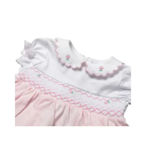 Rose Textiles - Baby Girls Dress Set, Pink Floral