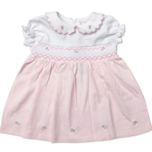 Rose Textiles - Baby Girls Dress Set, Pink Floral