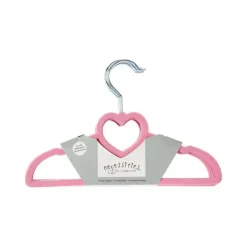 Rose Textiles - Baby Velvet Hangers - Pink Heart 10 unidades