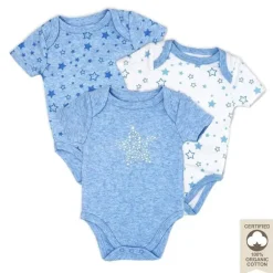 Rose Textiles - Body 100% Orgânico 3 Pk, Azul