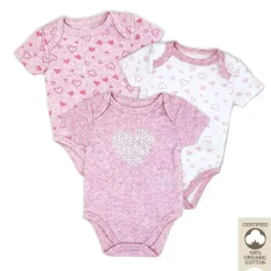 Rose Textiles - Body 100% Orgânico 3 Pk, Rosa