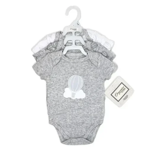 Rose Textiles - Body 100% Orgânico 3 Pk, Cinza