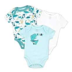 Rose Textiles - Body para menino com 3 unidades, Dino
