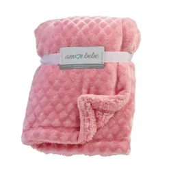 Rose Textiles - Cobertor de bebê Diamond Sherpa, rosa