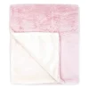Rose Textiles - Cobertor de pelúcia de pele sintética de 2 camadas, rosa