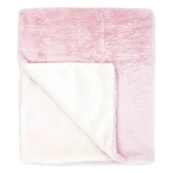 Rose Textiles - Cobertor de pelúcia de pele sintética de 2 camadas, rosa