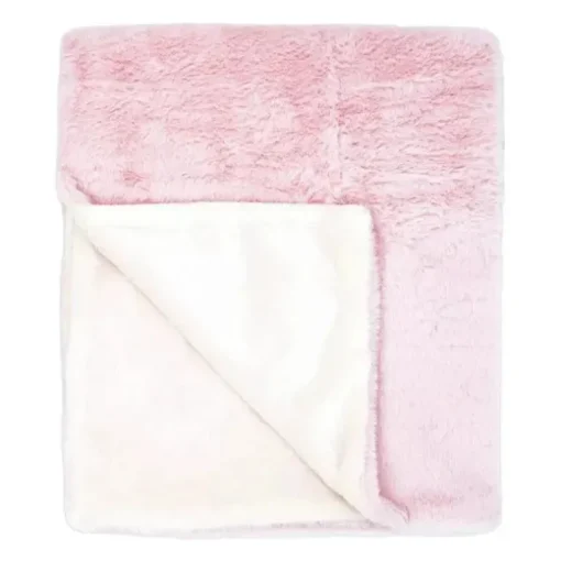 Rose Textiles - Cobertor de pelúcia de pele sintética de 2 camadas, rosa
