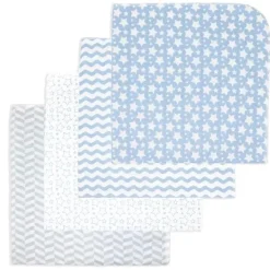 Rose Textiles - Cobertor de recebimento 4Pk Blue Stars
