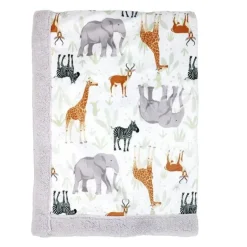 Rose Textiles - Cobertor de vison de 2 camadas, Sage Safari