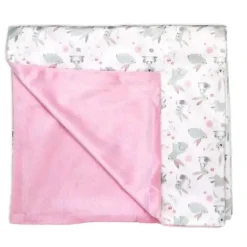 Rose Textiles - Cobertor de vison de 2 camadas, coelhinhos