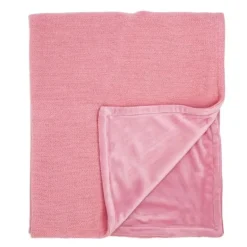 Rose Textiles - Cobertor de malha de vison rosa para bebê
