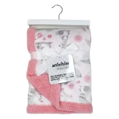 Rose Textiles - Cobertor de vison de 2 camadas, coelho rosa