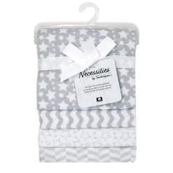 Rose Textiles - Cobertor de recebimento 4Pk Estrelas cinza