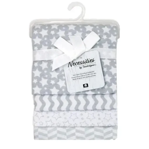 Rose Textiles - Cobertor de recebimento 4Pk Estrelas cinza
