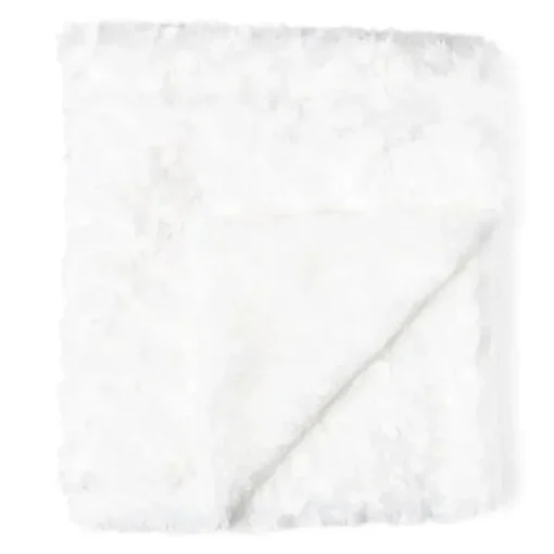 Rose Textiles - Cobertor de pelúcia encaracolado, branco