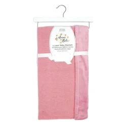 Rose Textiles - Cobertor de malha de vison rosa para bebê