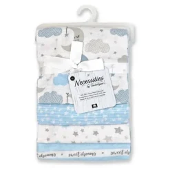 Rose Textiles - Cobertor de recepção de 4 unidades, Blue Sweet Dreams