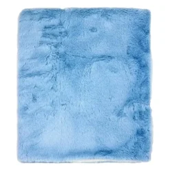 Rose Textiles - Cobertor de pelúcia de pele sintética de 2 camadas, azul