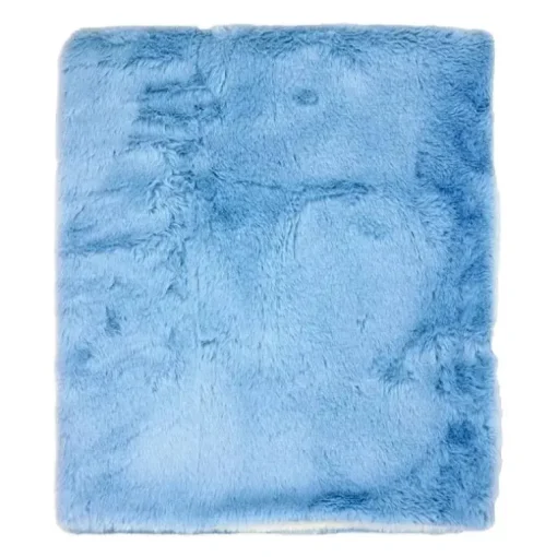 Rose Textiles - Cobertor de pelúcia de pele sintética de 2 camadas, azul