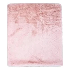 Rose Textiles - Cobertor de pelúcia de pele sintética de 2 camadas, rosa