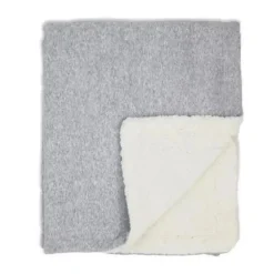 Rose Textiles - Cobertor Sherpa Urze Cinza