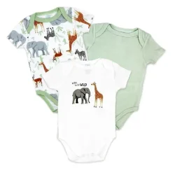 Rose Textiles - Conjunto de body neutro com 3 unidades, Safari