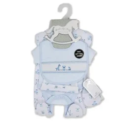 Rose Textiles - Conjunto de 5 peças para meninos com sacola de presente, caixa de brinquedos