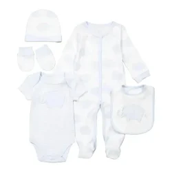 Rose Textiles - Conjunto de 5 unidades de elefante azul para bebês meninos