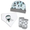 Rose Textiles - Conjunto de acessórios de 3 peças, balão cinza