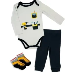 Rose Textiles - Conjunto de construção 3Pk para bebês meninos