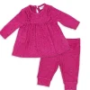 Rose Textiles - Conjunto de 2 calças para bebês meninas, urze fúcsia