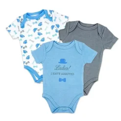 Rose Textiles – Conjunto de body para menino com 3 unidades, cavalheiro