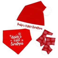 Rose Textiles - Conjunto de 3 flocos de neve vermelhos