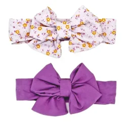 Rose Textiles - Conjunto de 3 peças de faixa de cabeça e meia, floral lilás