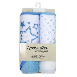Rose Textiles - Conjunto de 2 toalhas com capuz, estrelas azuis