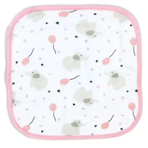Rose Textiles - Conjunto de toalhas de banho de 4 peças - Elefante rosa e balão