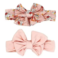 Rose Textiles - Conjunto de 3 peças de faixa de cabeça e meia: Floral rosa