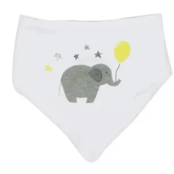 Rose Textiles - Conjunto de 5 babadores e meias, elefante amarelo