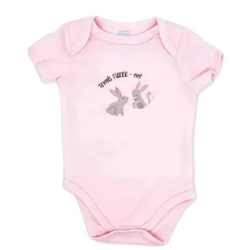 Rose Textiles - Conjunto de body feminino com 3 unidades, coelhinhos