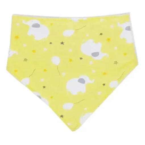 Rose Textiles - Conjunto de 5 babadores e meias, elefante amarelo