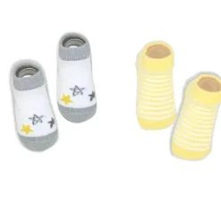 Rose Textiles - Conjunto de 5 babadores e meias, elefante amarelo