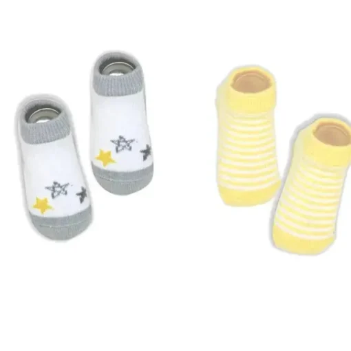 Rose Textiles - Conjunto de 5 babadores e meias, elefante amarelo