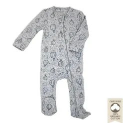 Rose Textiles - Dorminhoco de balão de ar quente de urze 100% orgânico, cinza