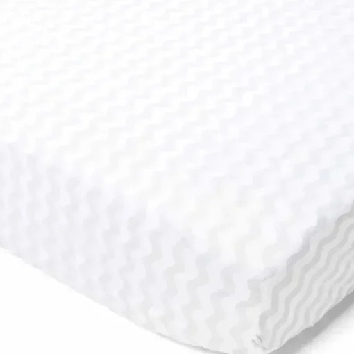 Rose Textiles - Folha de berço de musselina ondulada, cinza