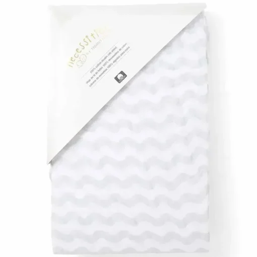 Rose Textiles - Folha de berço de musselina ondulada, cinza