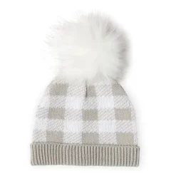 Rose Textiles - gorro e sapatilha de pele sintética xadrez cinza búfalo